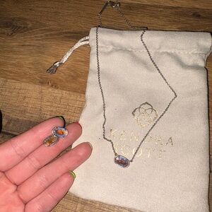 Kendra Scott Silver and Orange Necklace